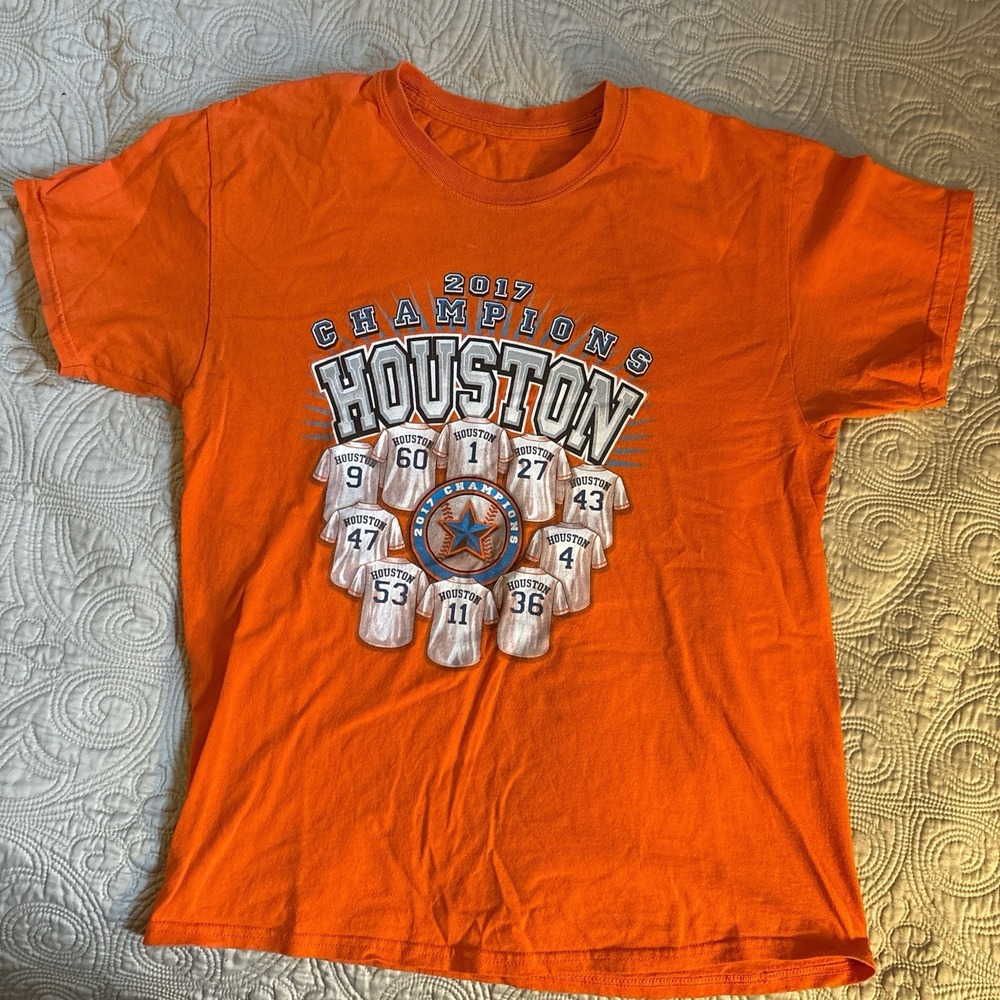 2017 Houston Astros MLB World Series Champions L Short Sleeve T-Shirt  Orange